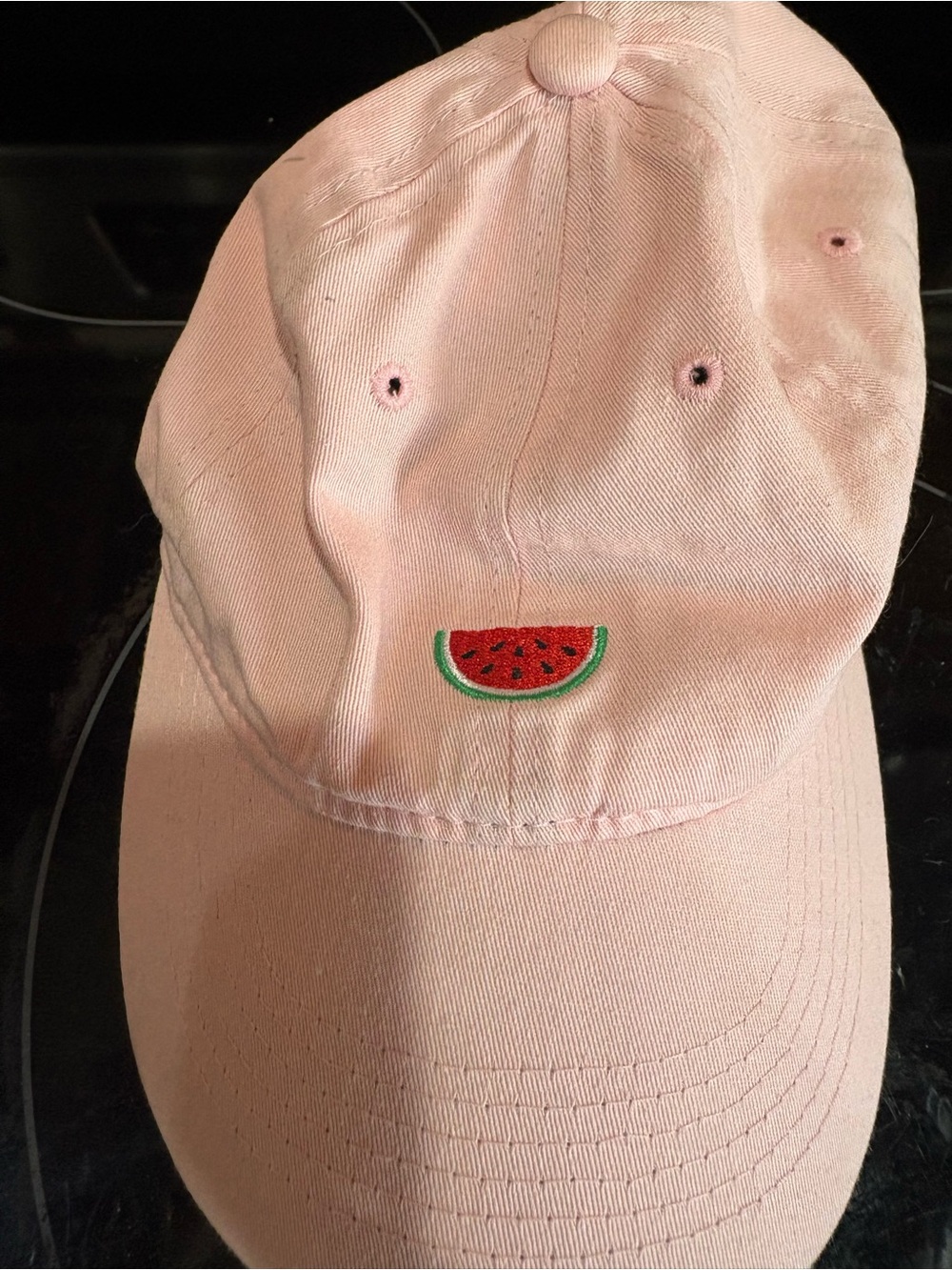 Blush Pink Watermelon Embroidered Baseball Cap